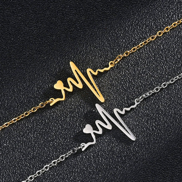 Wholesale Jewelry Heart Shape Titanium Steel Necklace Electroplating Polishing