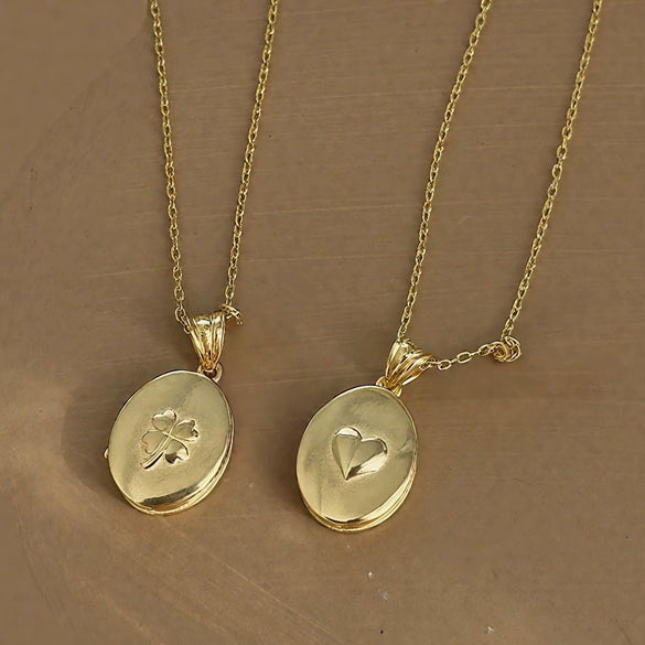 Wholesale Jewelry Heart Shape Zircon Copper And Titanium Steel Openable Photo Album Necklace Plated With Real Gold