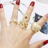 Wholesale Jewelry Heart Shaped Copper Ring Plated Real Gold With Zircon And Geometric Pattern