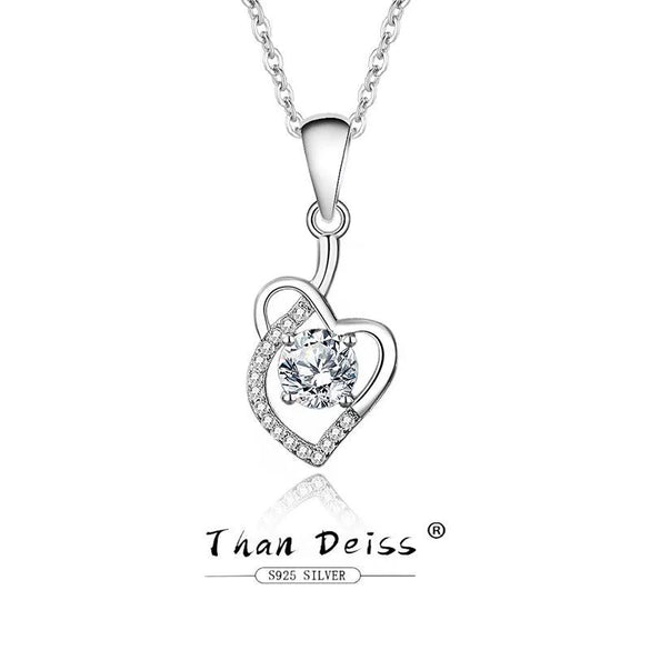 Wholesale Jewelry Heart Shaped Sterling Silver Mosan Diamond Pendant Necklace For Women