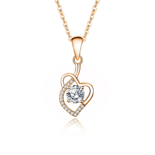 Wholesale Jewelry Heart Shaped Sterling Silver Mosan Diamond Pendant Necklace For Women