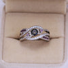Wholesale Jewelry Heartshaped Amethyst Copper Ring Set With Zircon Platinumplated