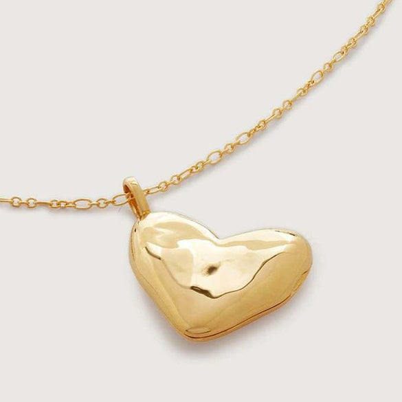 Wholesale Jewelry Heartshaped Copper Pendant Necklace Real Gold Plated