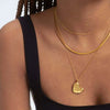 Wholesale Jewelry Heartshaped Copper Pendant Necklace Real Gold Plated