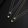 Wholesale Jewelry Heartshaped Letter Doublelayer Sterling Silver Necklace Women's Fashion Allmatch Collarbone Chain