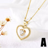 Wholesale Jewelry Heartshaped Pendant Copper Ochain Necklace Electroplating