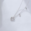 Wholesale Jewelry Heartshaped 925 Sterling Silver Cut Out Diamond Necklace For Women