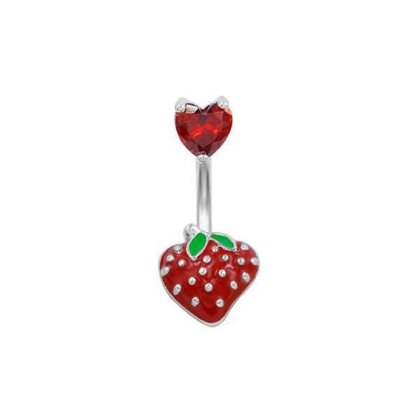 Wholesale Jewelry Heartshaped Strawberry Navel Fruit Cherry Navel Style Alloy