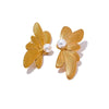 Wholesale Jewelry High Sense Niche Exaggerated Pearl Stainless Steel Geometric Butterfly Wings Electroplated Earrings For Ladies