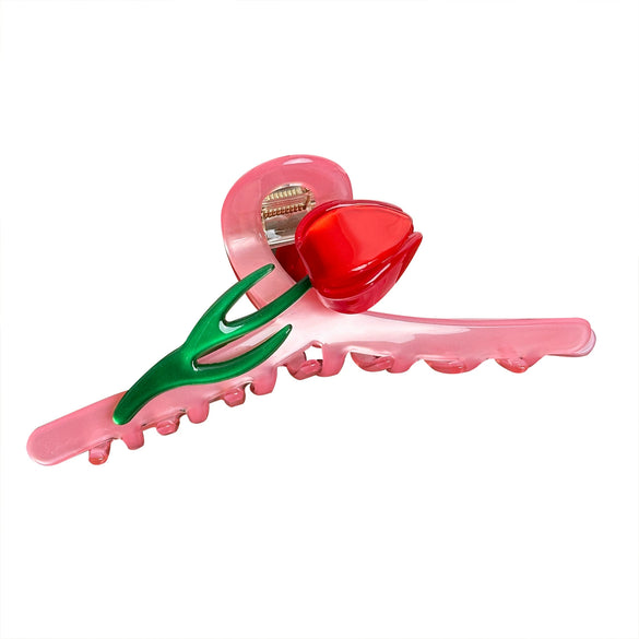 Wholesale Jewelry Highend Handmade Acetic Acid Tulip Shark Hair Clip For Women
