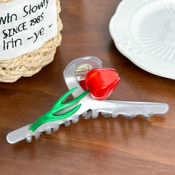 Wholesale Jewelry Highend Handmade Acetic Acid Tulip Shark Hair Clip For Women