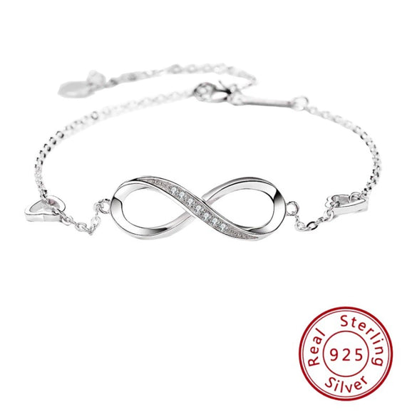 Wholesale Jewelry Highend Sense Silver 925 Sterling Infinite Love Bracelet With Styling Letters Numbers Text And Diamond Design