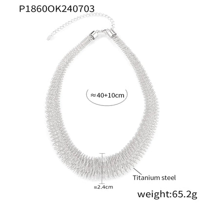 Wholesale Jewelry Hip-Hop Exaggerated Simple Style Lines 304 Stainless Steel 18K Gold Plated Plating Necklace