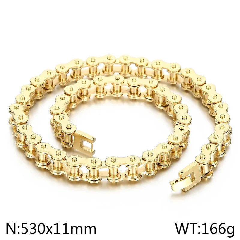 Wholesale Jewelry Hip-Hop Geometric Solid Color 304 Stainless Steel 18K Gold Plated Rings Necklace