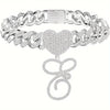 1PC Wholesale Jewelry Customized Hip-Hop Silver Full Diamond Name Letters Foot Chain Jewelry Women Luxurious Rock Personal Initials Letter Alloy Rhinestones Inlay Anklet Gold Jewelry