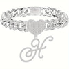 1PC Wholesale Jewelry Customized Hip-Hop Silver Full Diamond Name Letters Foot Chain Jewelry Women Luxurious Rock Personal Initials Letter Alloy Rhinestones Inlay Anklet Gold Jewelry