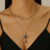 Wholesale Jewelry Hip Hop Punk Rivet Cross Pendant Necklace Alloy Stainless Steel Geometric Electroplating Unisex