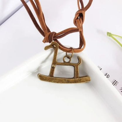 Wholesale Jewelry Hip-Hop Retro Color Block Alloy Leather Rope Plating Layered Necklaces