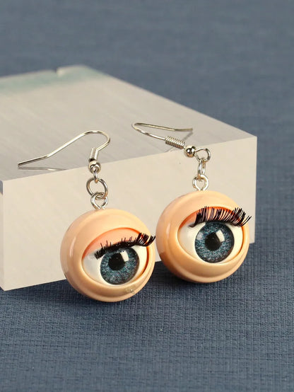 1 Pair Hip-Hop Retro Eye Zinc Alloy Drop Earrings