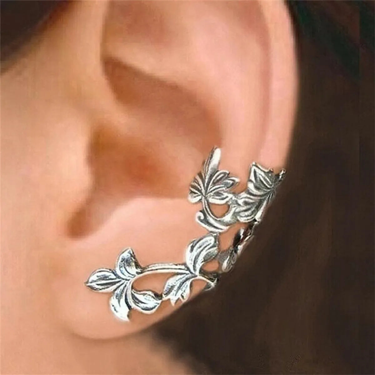 Wholesale Jewelry Hip-Hop Retro Leaves Alloy Ear Cuffs