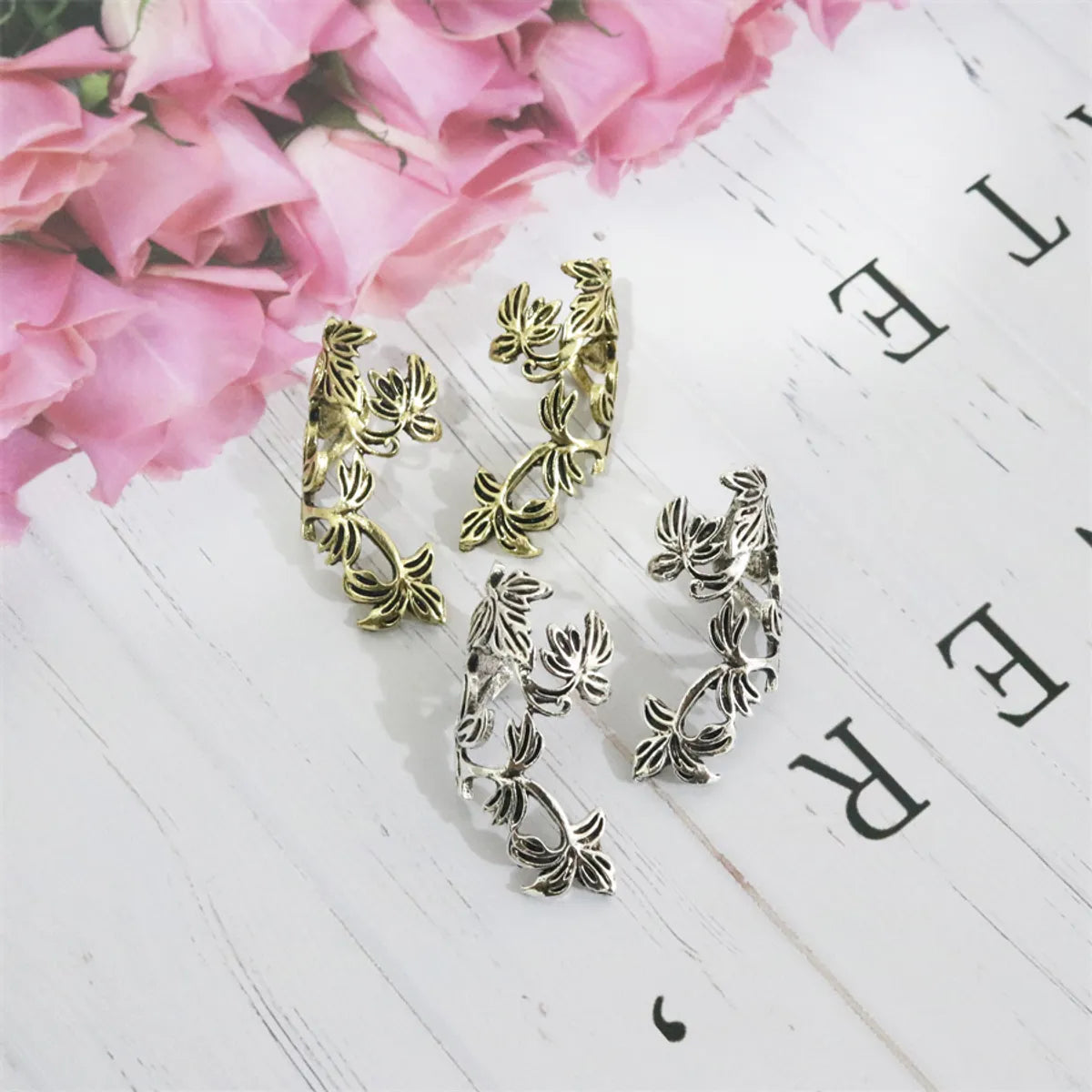 Wholesale Jewelry Hip-Hop Retro Leaves Alloy Ear Cuffs