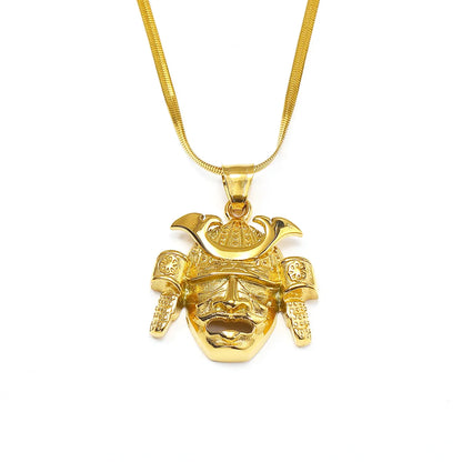 Wholesale Jewelry Hip-Hop Retro Mask 304 Stainless Steel 18K Gold Plated Pendant Necklace