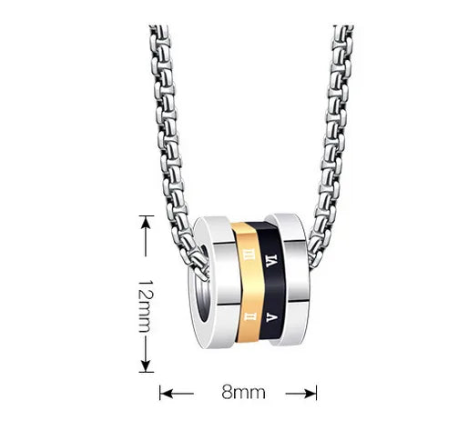 Wholesale Jewelry Hip-Hop Retro Roman Numeral Titanium Steel Plating Pendant Necklace