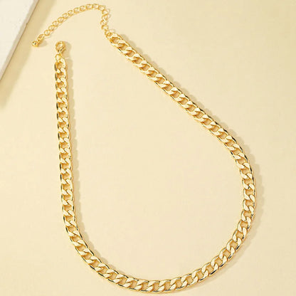 Wholesale Jewelry Hip-Hop Retro Simple Style Solid Color Alloy Necklace