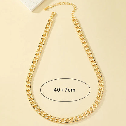 Wholesale Jewelry Hip-Hop Retro Simple Style Solid Color Alloy Necklace