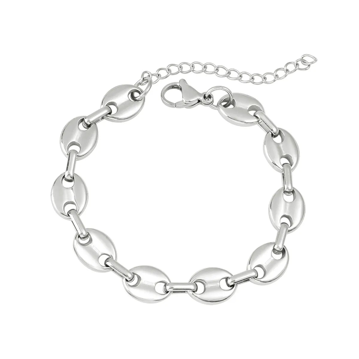 Wholesale Jewelry Hip-Hop Retro Solid Color 304 Stainless Steel Chain Bracelets Necklace