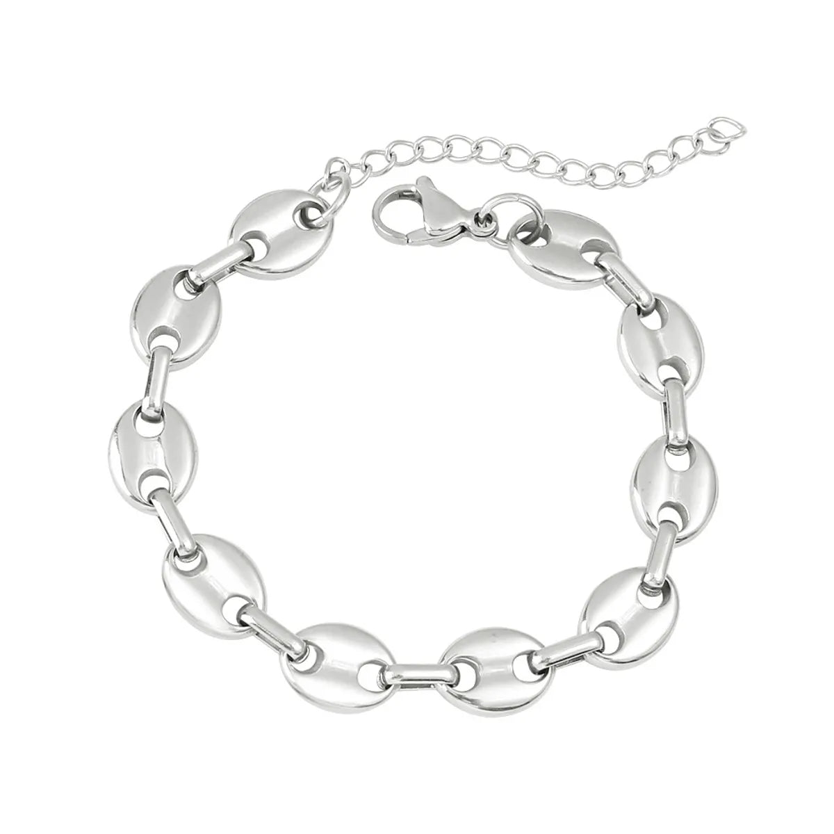 Wholesale Jewelry Hip-Hop Retro Solid Color 304 Stainless Steel Chain Bracelets Necklace