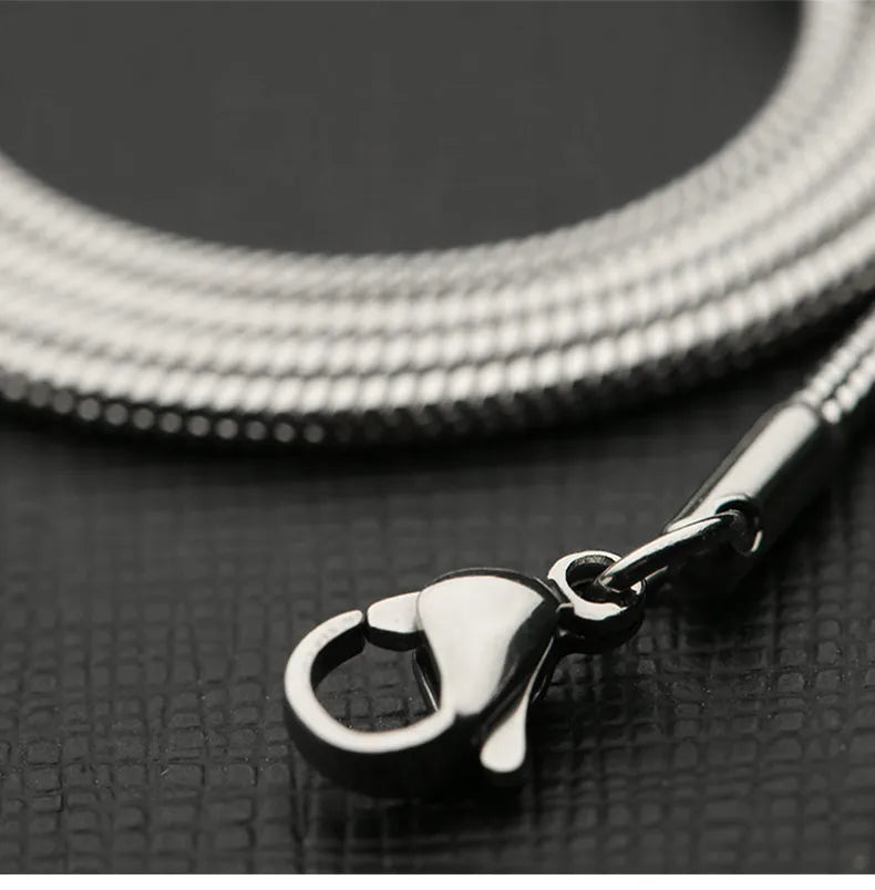 Wholesale Jewelry Hip-Hop Retro Solid Color 304 Stainless Steel Chain Necklace