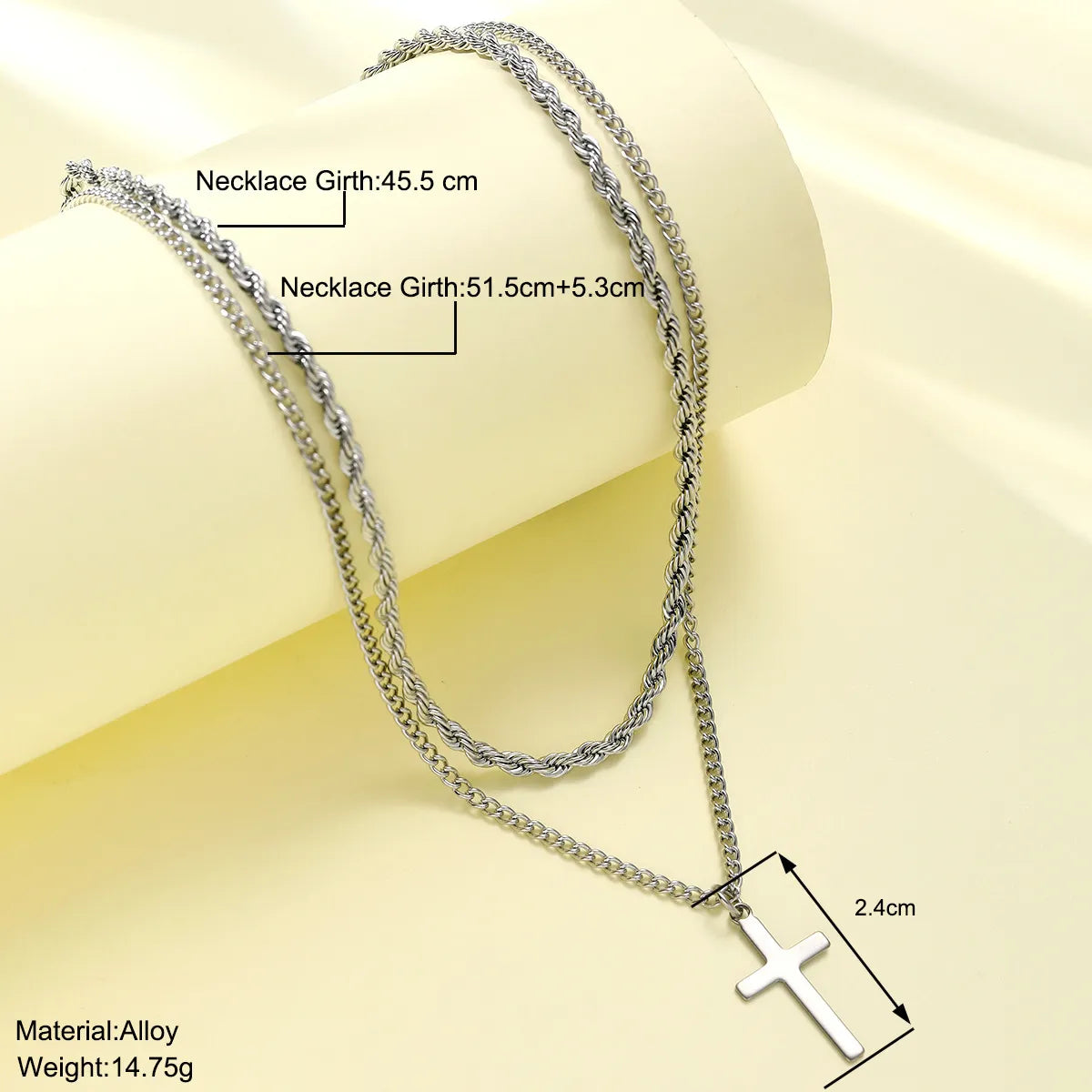 Wholesale Jewelry Hip-Hop Retro Solid Color 304 Stainless Steel Plating Layered Necklaces