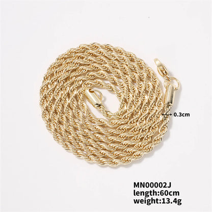 Wholesale Jewelry Hip-Hop Rock Cool Style Geometric 304 Stainless Steel K Gold Plated Necklace