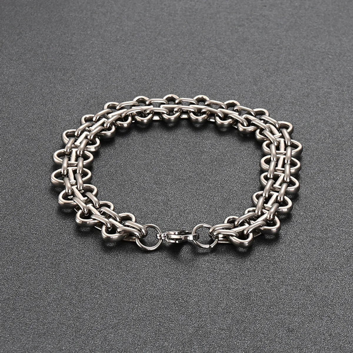 Wholesale Jewelry Hip-Hop Simple Style Printing Titanium Steel Polishing Bracelets Necklace