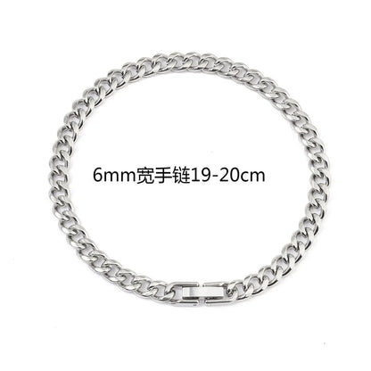 Wholesale Jewelry Hip-Hop Simple Style Solid Color 201 Stainless Steel Bracelets Necklace