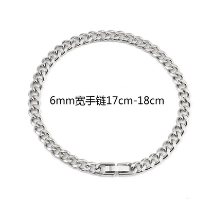 Wholesale Jewelry Hip-Hop Simple Style Solid Color 201 Stainless Steel Bracelets Necklace