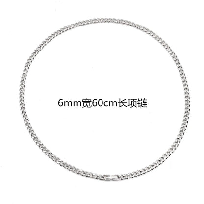 Wholesale Jewelry Hip-Hop Simple Style Solid Color 201 Stainless Steel Bracelets Necklace