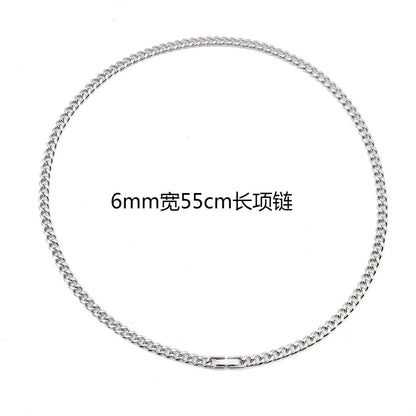 Wholesale Jewelry Hip-Hop Simple Style Solid Color 201 Stainless Steel Bracelets Necklace