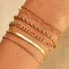 Wholesale Jewelry Hip Hop Snake Bone Chain Bar Bracelet Alloy Geometric Electroplating For Women
