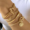 Wholesale Jewelry Hip Hop Snake Bone Chain Bar Bracelet Alloy Geometric Electroplating For Women