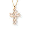 Wholesale Jewelry Hip Hop Style Copper Inlaid Zircon Cross Pendant Necklace With Stainless Steel O Shaped Chain And Electroplating Treatment