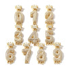 Wholesale Jewelry Hip Hop Style Copper Inlaid Zircon Letter And Number Pendant Necklace With Electroplating