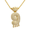 Wholesale Jewelry Hip Hop Style Copper Inlaid Zircon Letter And Number Pendant Necklace With Electroplating