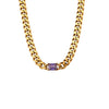 Wholesale Jewelry Hip Hop Style Stainless Steel Cuban Chain Rectangular Zircon Electroplated Geometric Clavicle Necklace For Women