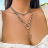 Wholesale Jewelry Hip Hop Style Star Pendant Necklace Zinc Alloy Ball Chain Electroplating