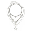 Wholesale Jewelry Hip Hop Style Star Pendant Necklace Zinc Alloy Ball Chain Electroplating