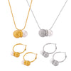 Wholesale Jewelry Hip Hop Style 316L Stainless Steel Peanut Shape Pendant Inlaid With Bead Electroplated