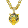 Wholesale Jewelry Hip Hop Style Zinc Alloy Lion Head Pendant Necklace With Full Diamond Design
