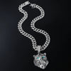 Wholesale Jewelry Hip Hop Style Zinc Alloy Lion Head Pendant Necklace With Full Diamond Design